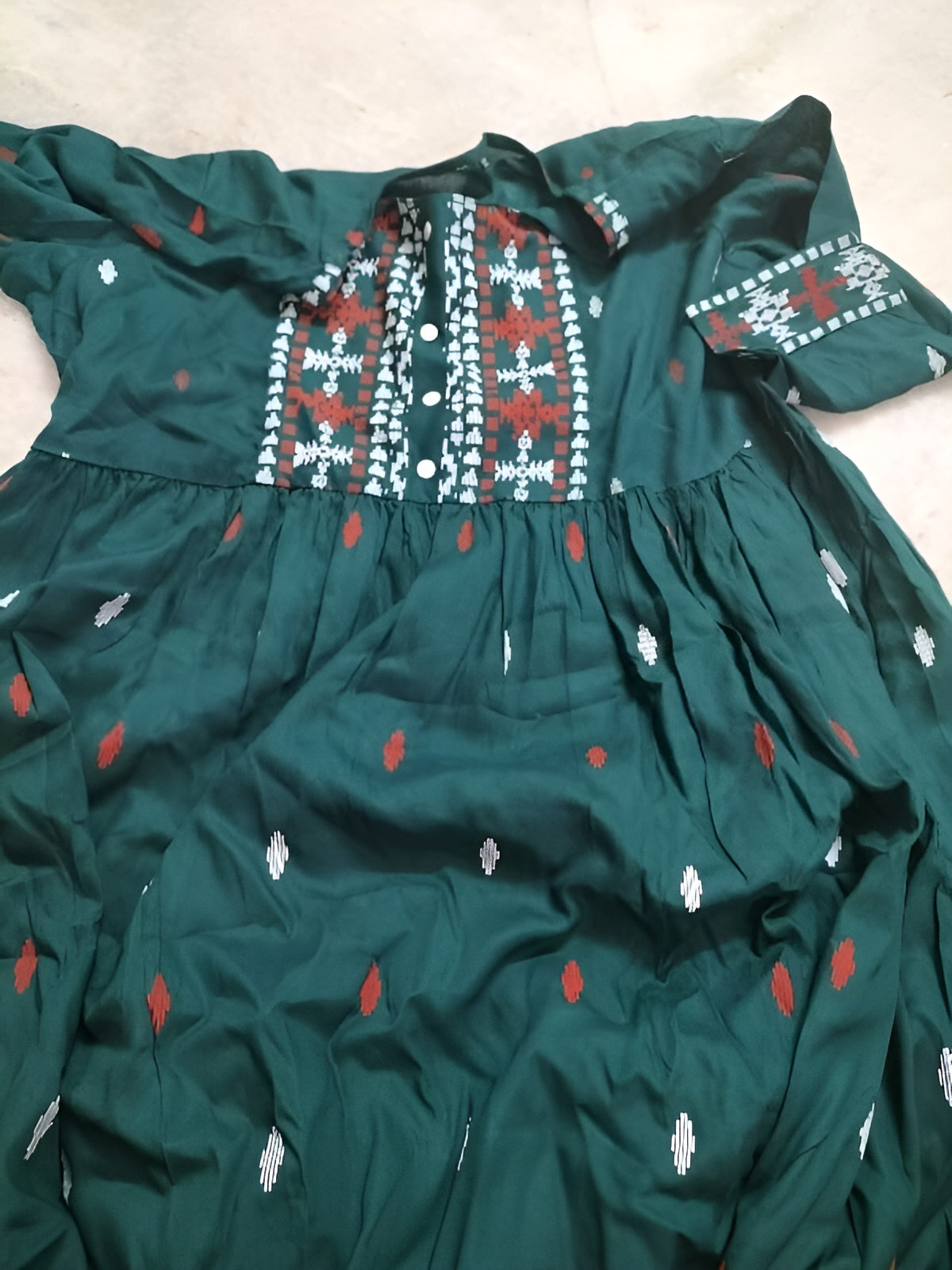 Rayon Anarkali Printed D-Green Kurti for women - OrderMeFirst