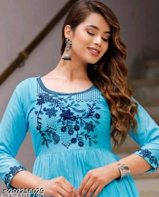 Rayon Blue Kurti - OrderMeFirst