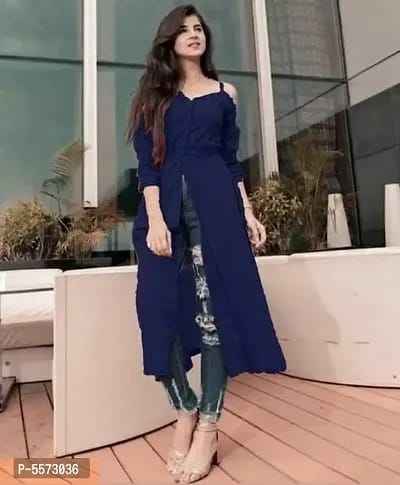Rayon Classy Front Slit Solid Kurtas