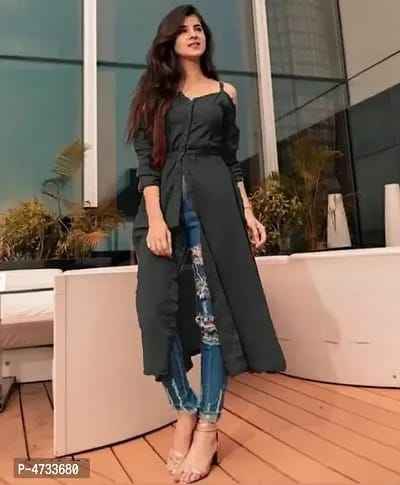 Rayon Classy Front Slit Solid Kurtas