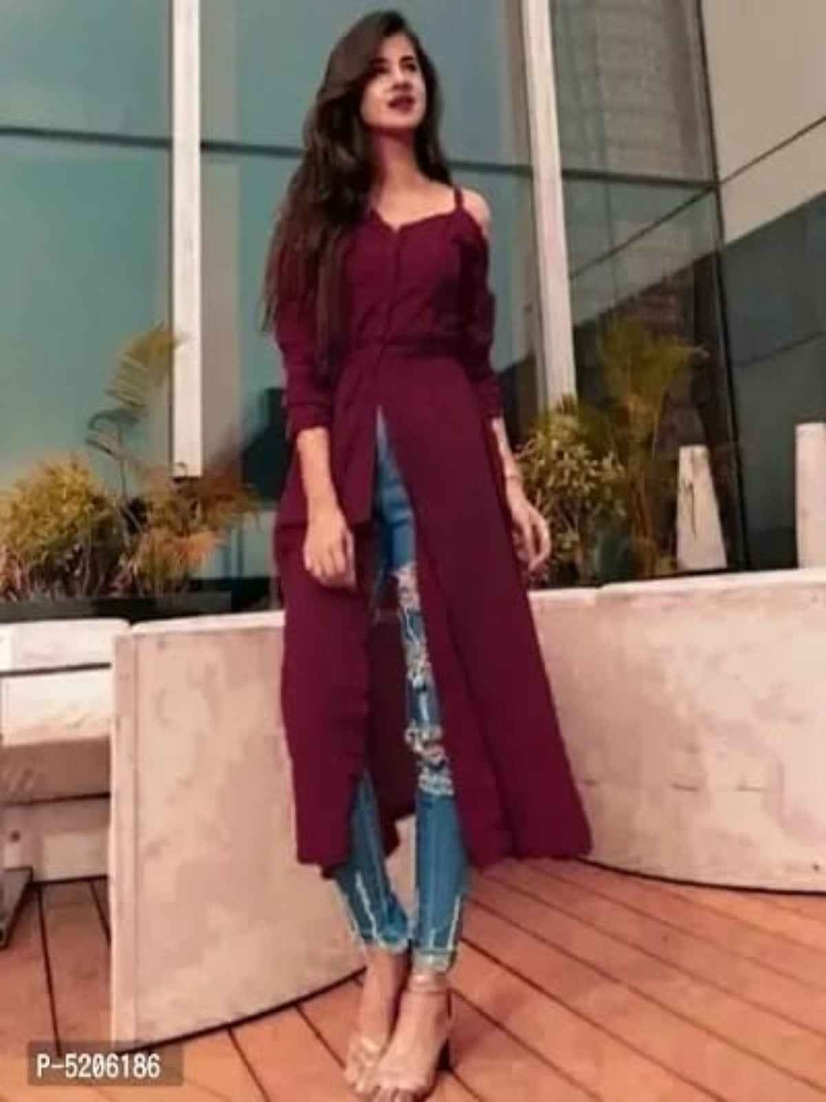 Rayon Classy Front Slit Solid Kurtas