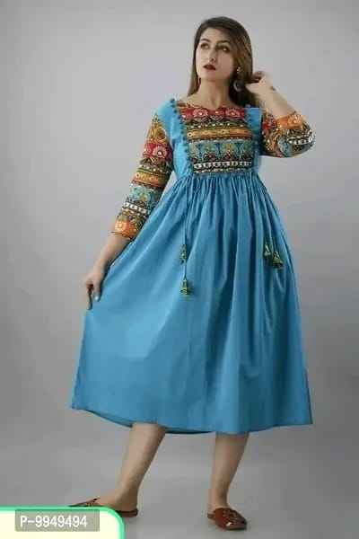 Rayon Digital Printed Anarkali Kurti