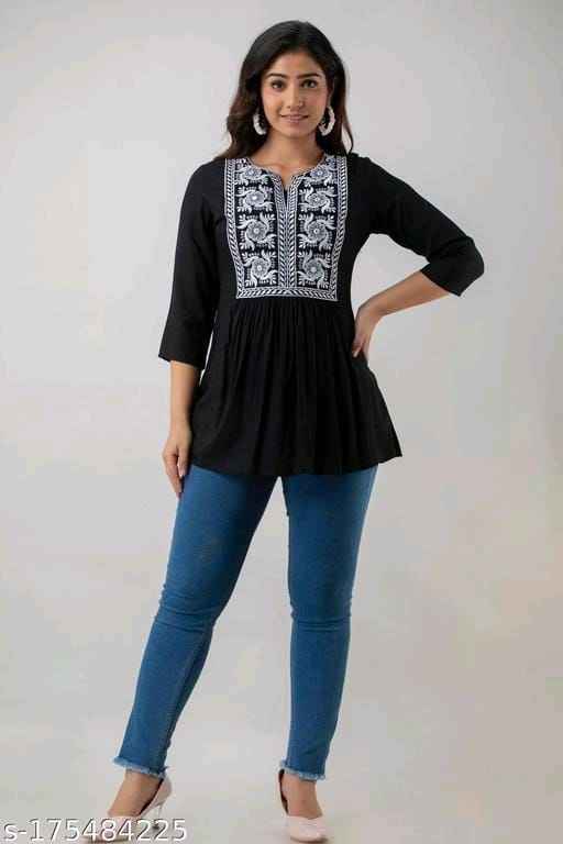 Rayon Embroidery Shot Top