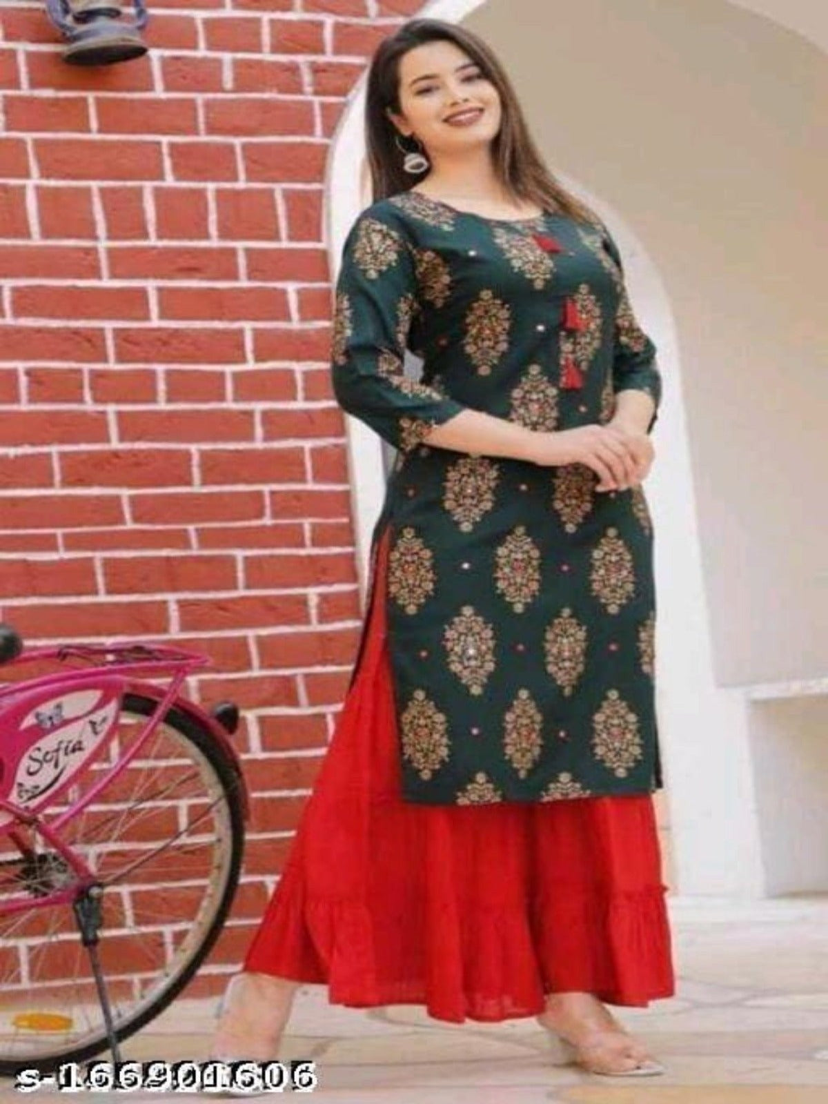 Rayon Kurti with Sharara Set for Women - OrderMeFirst