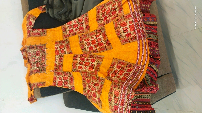 Rayon printed gown with embroidery work OrderMeFirst