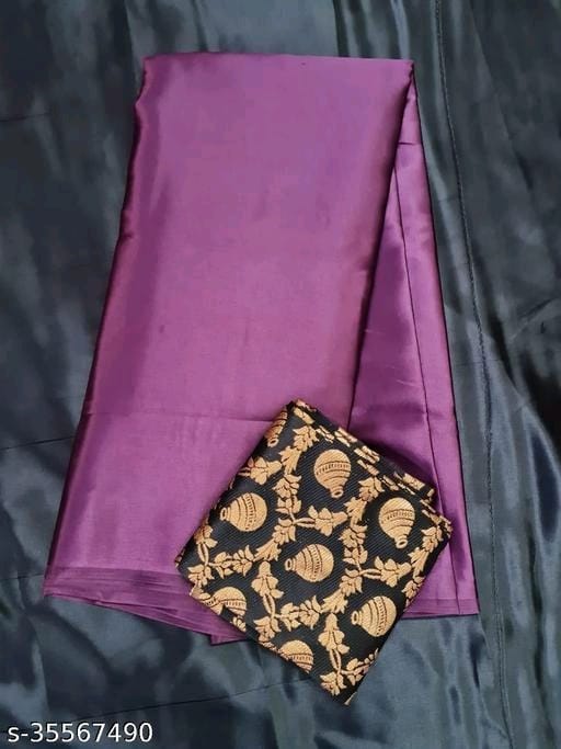 ShreeJi ETP Belt Style Satin Silk Teal Saree With Blouse - OrderMeFirst
