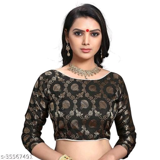 ShreeJi ETP Belt Style Satin Silk Teal Saree With Blouse - OrderMeFirst