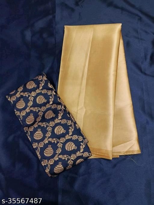 ShreeJi ETP Belt Style Satin Silk Teal Saree With Blouse - OrderMeFirst