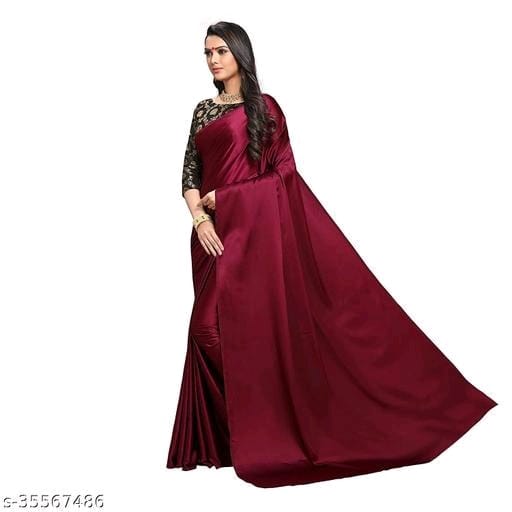 ShreeJi ETP Belt Style Satin Silk Teal Saree With Blouse - OrderMeFirst