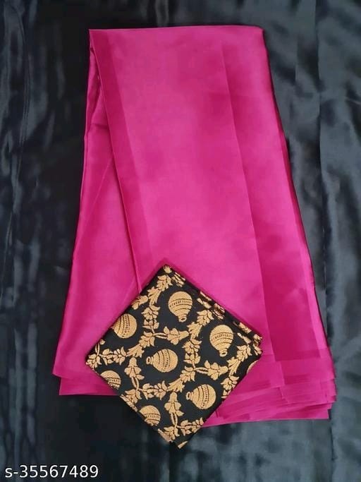 ShreeJi ETP Belt Style Satin Silk Teal Saree With Blouse - OrderMeFirst