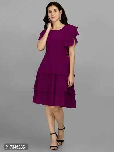 Solid Georgette Midi Dresses