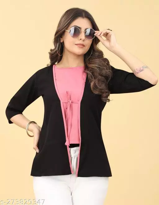 Solid Top With jacket For Women - OrderMeFirst