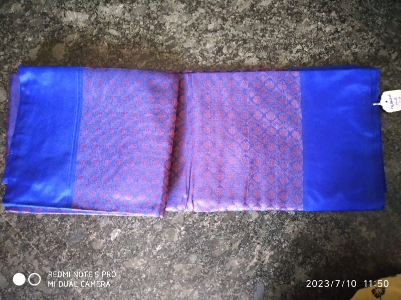 Striped Kanjivaram Cotton Silk, Tissue Saree - OrderMeFirst
