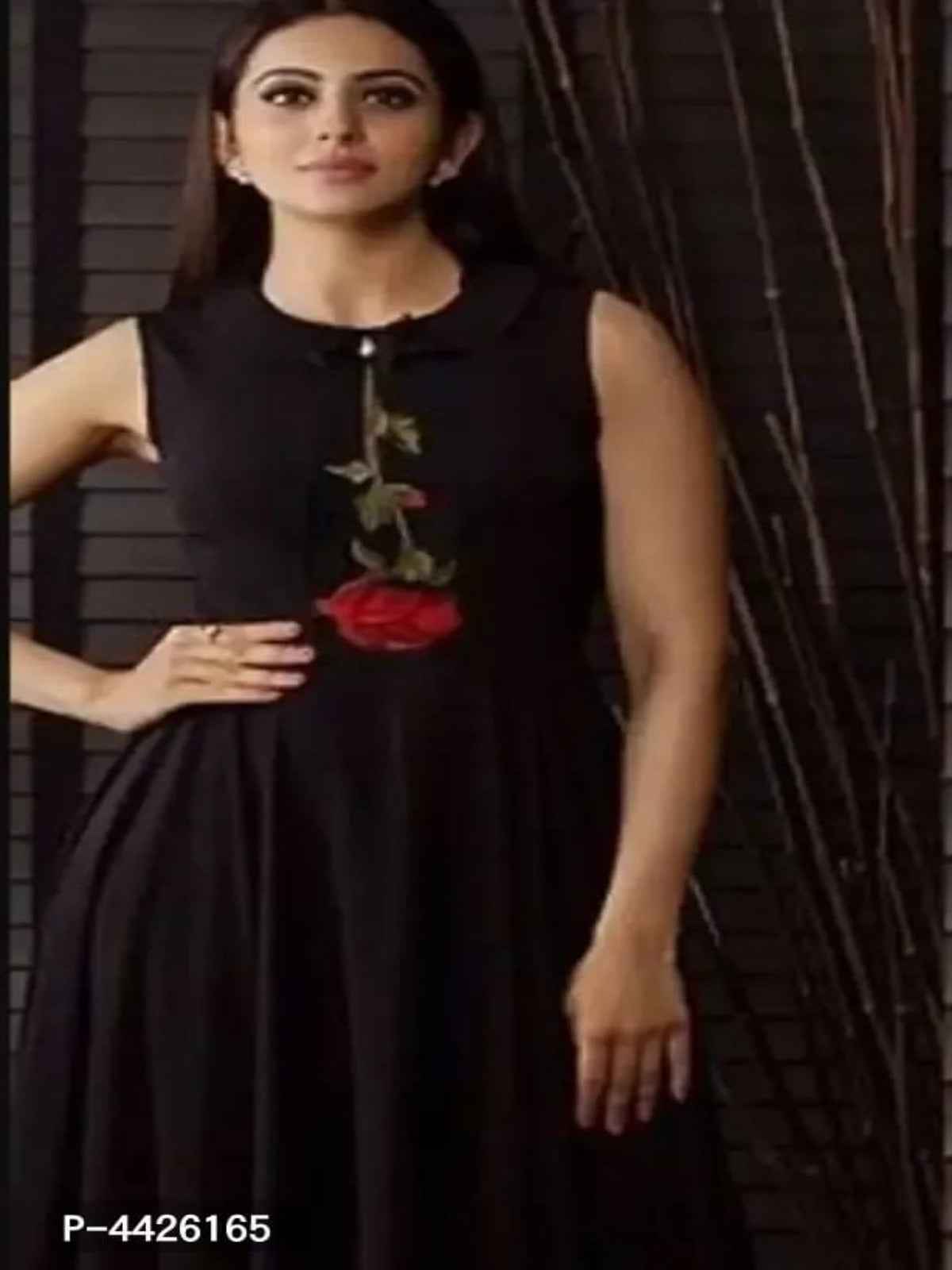 Stylish Rayon Embroidered Gown