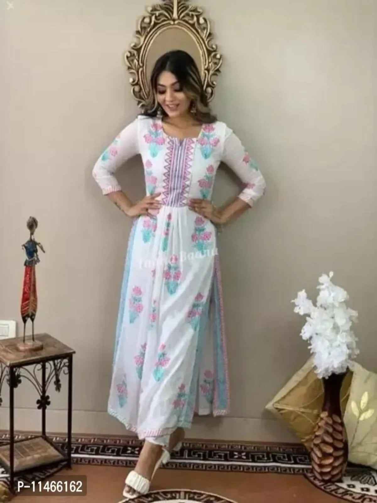 Stylish Rayon Printed Kurta Set for Women