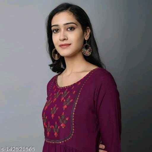 Treding A-line Rayon Kurti