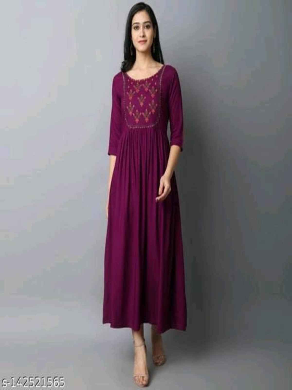 Treding A-line Rayon Kurti