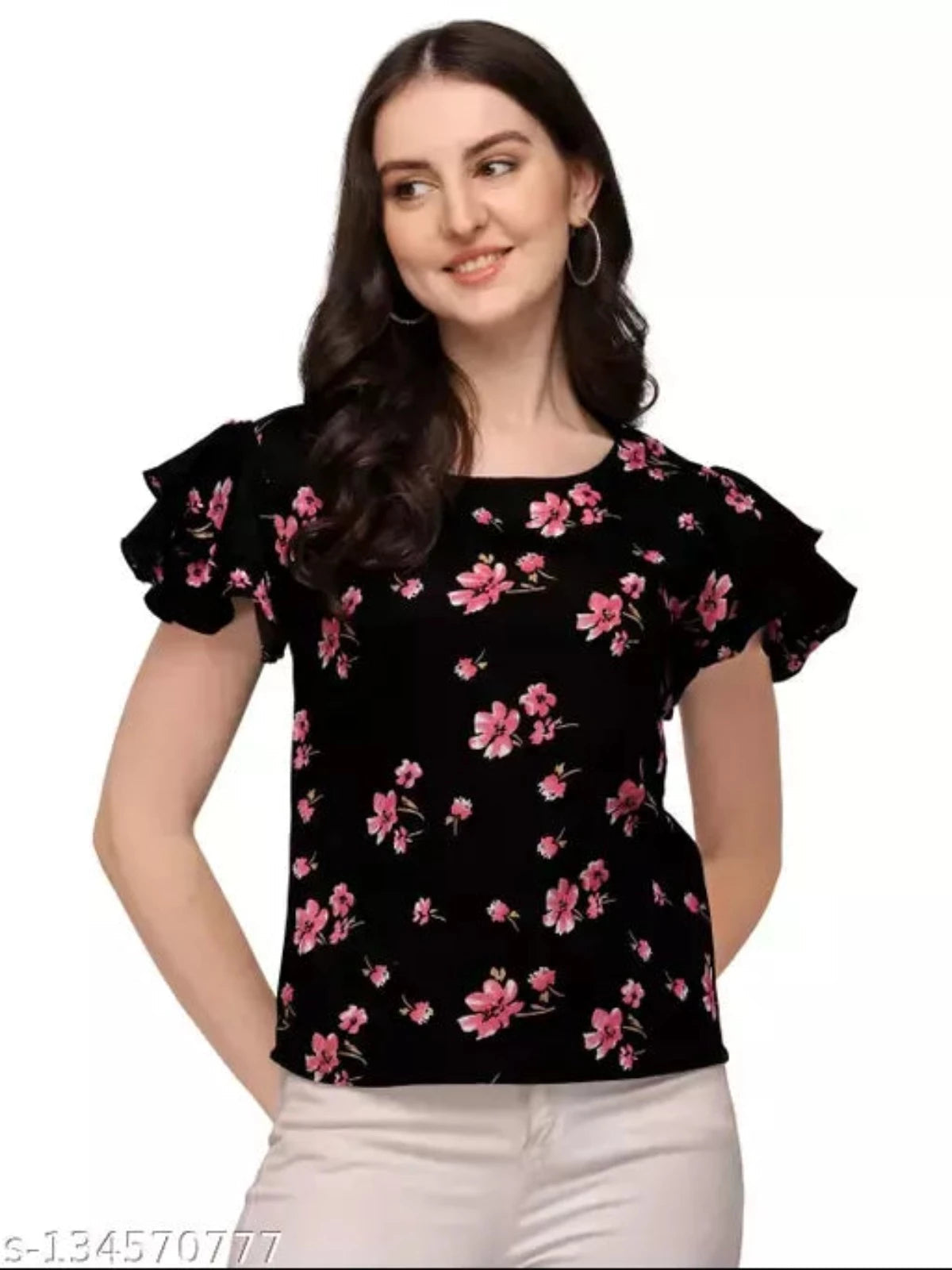Trendy Womens Double Sleeves Printed Top - OrderMeFirst