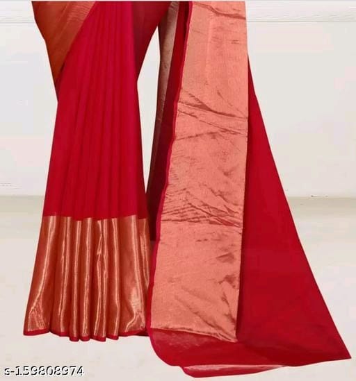 Two-Tone Chiffon Saree With Blouse - OrderMeFirst
