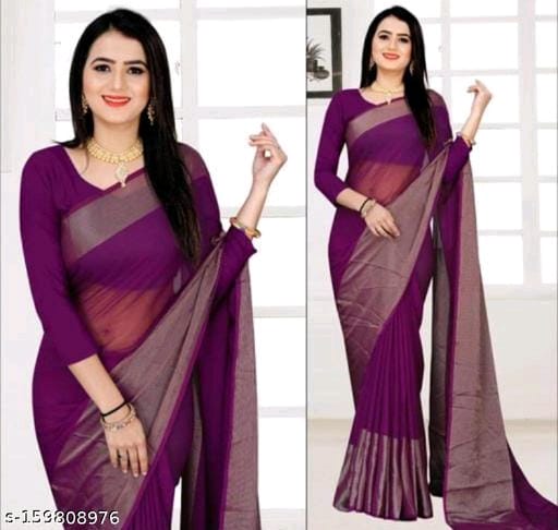 Two-Tone Chiffon Saree With Blouse - OrderMeFirst