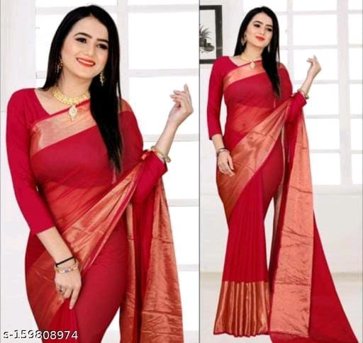 Two-Tone Chiffon Saree With Blouse - OrderMeFirst
