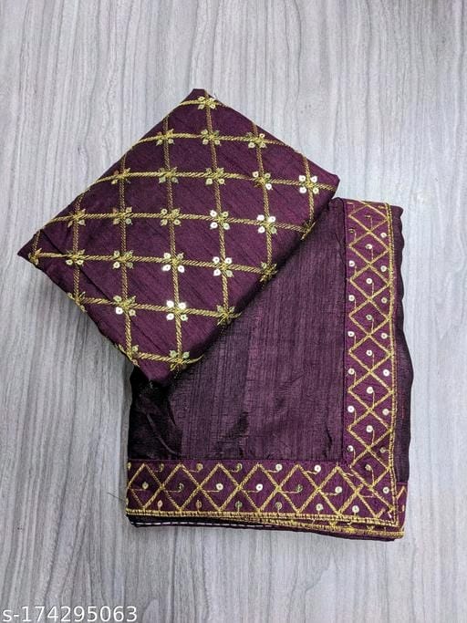 Vichitra Silk Wine Saree - OrderMeFirst