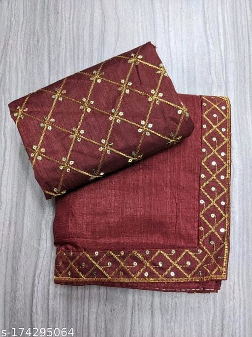 Vichitra Silk Wine Saree - OrderMeFirst