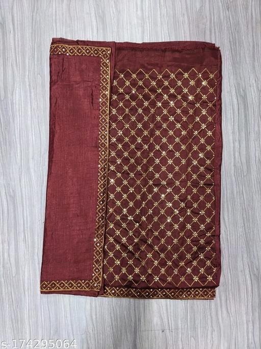 Vichitra Silk Wine Saree - OrderMeFirst