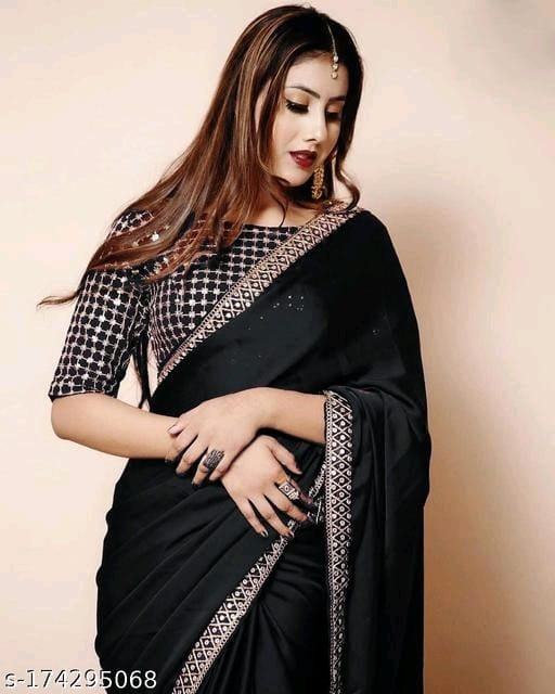 Vichitra Silk Wine Saree - OrderMeFirst