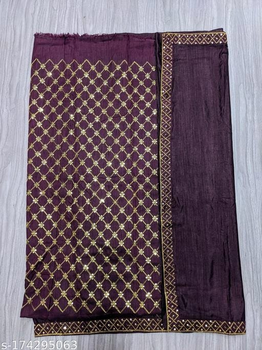 Vichitra Silk Wine Saree - OrderMeFirst