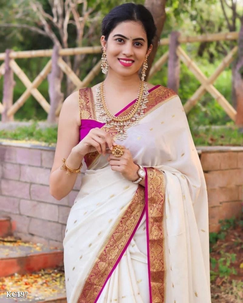 Banarasi Jacquard Border Silk Saree - OrderMeFirst