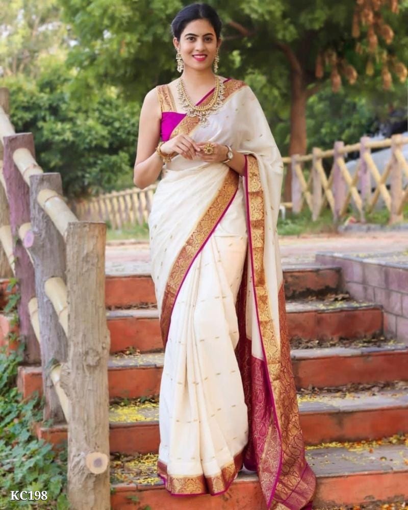 Banarasi Jacquard Border Silk Saree - OrderMeFirst