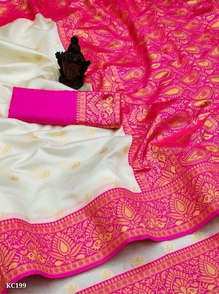 Banarasi Jacquard Border Silk Saree - OrderMeFirst