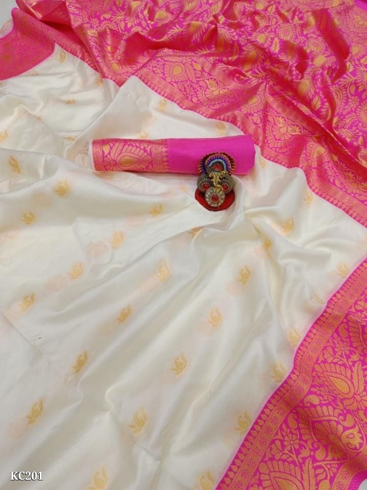 Banarasi Jacquard Border Silk Saree - OrderMeFirst