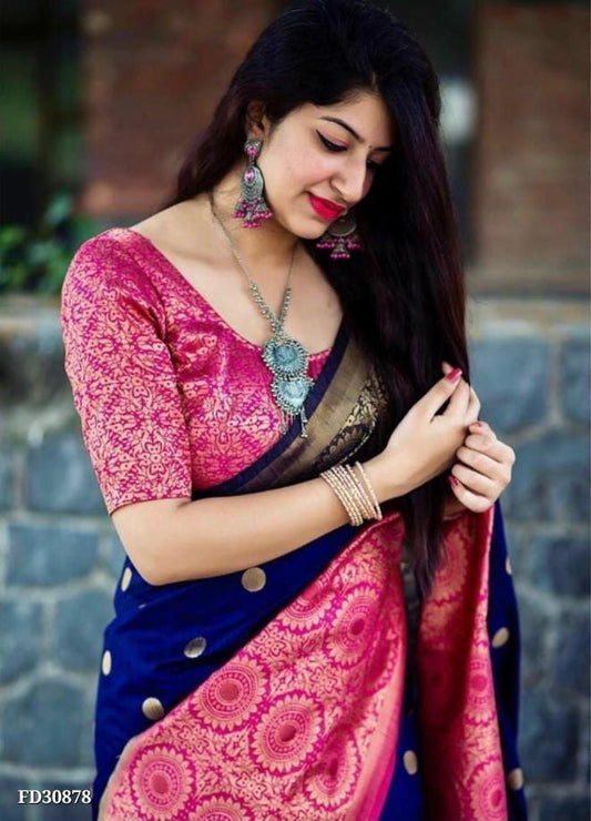 Elegant Soft Lichi Silk Saree - OrderMeFirst