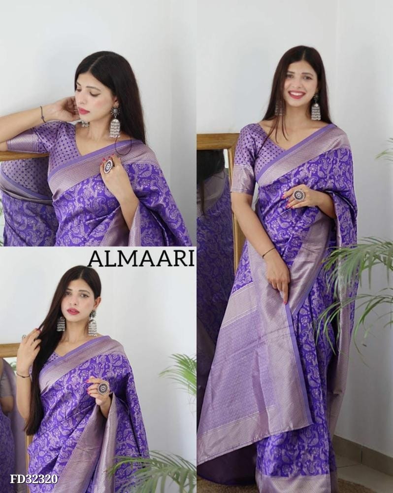 Lavender Silk Saree - OrderMeFirst