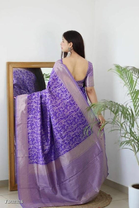 Lavender Silk Saree - OrderMeFirst
