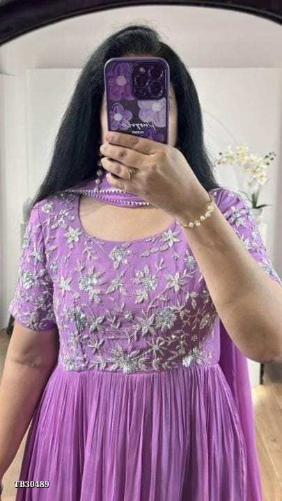 Sparkling Embroidery Anarkali Dress - OrderMeFirst