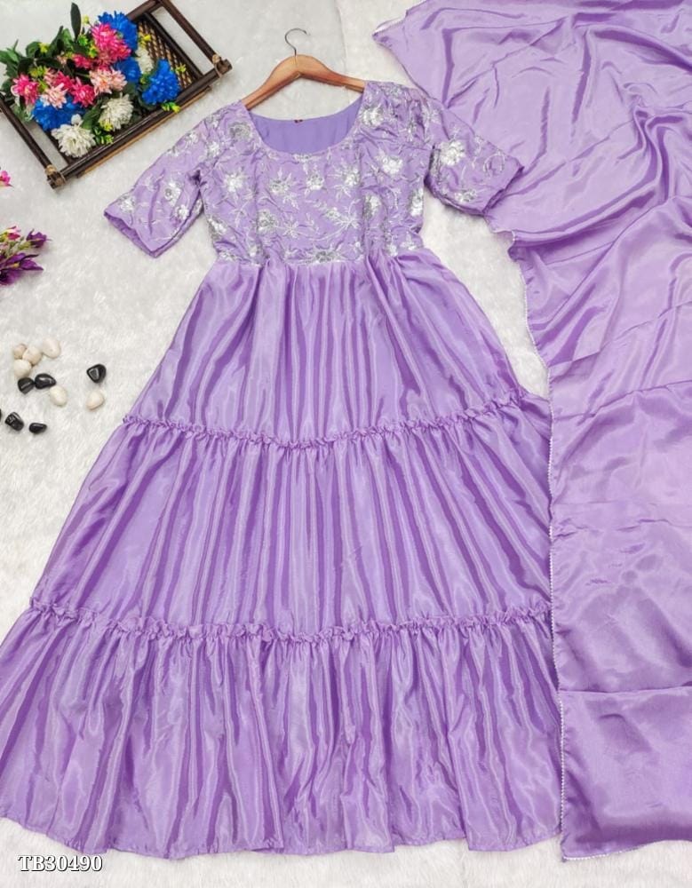 Sparkling Embroidery Anarkali Dress - OrderMeFirst