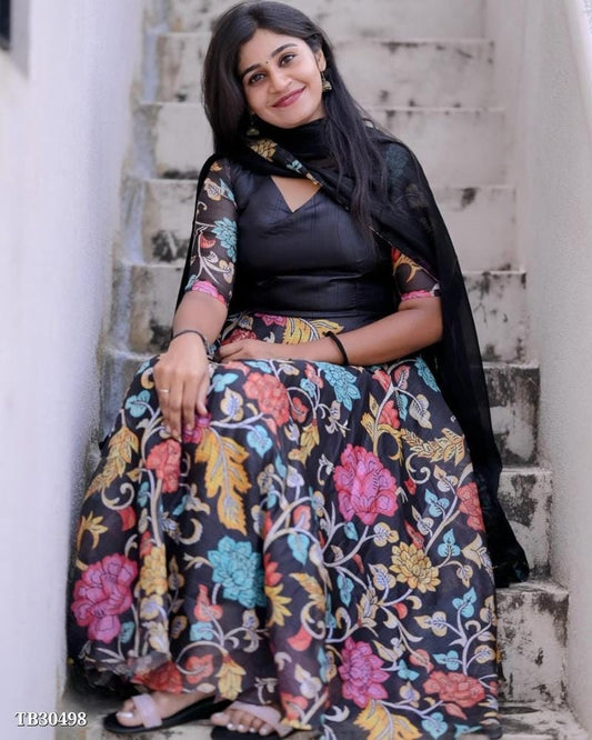 Cotton Floral Anarkali Dress - OrderMeFirst