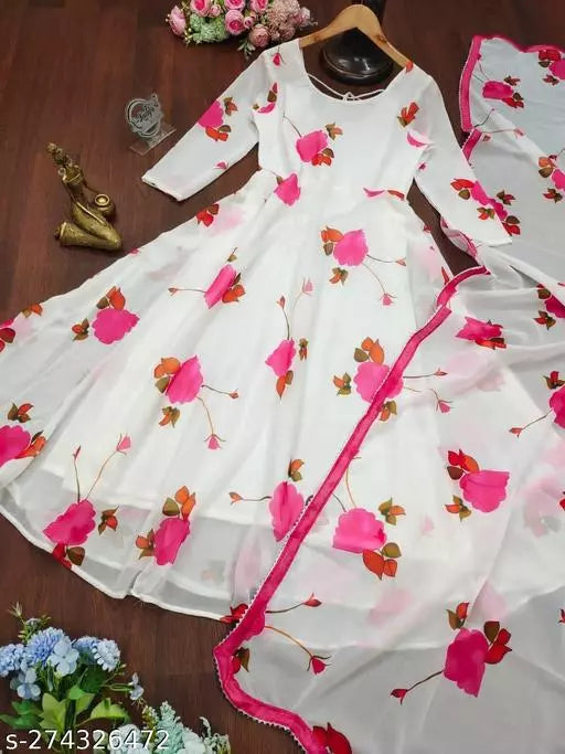 White Kurti with Dupatta - OrderMeFirst