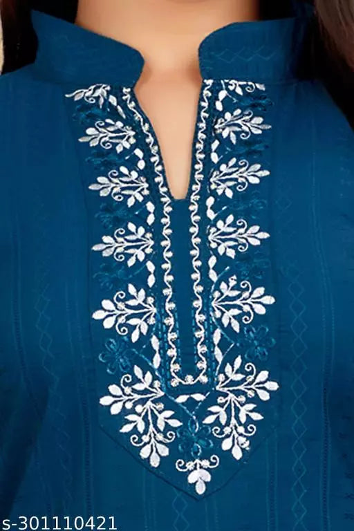 Women Embroidery Tale Blue Top - OrderMeFirst
