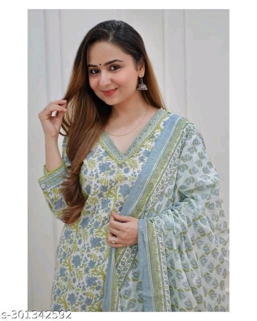 Women Floral Printed Kuta and Pant set with Dupatta - OrderMeFirst