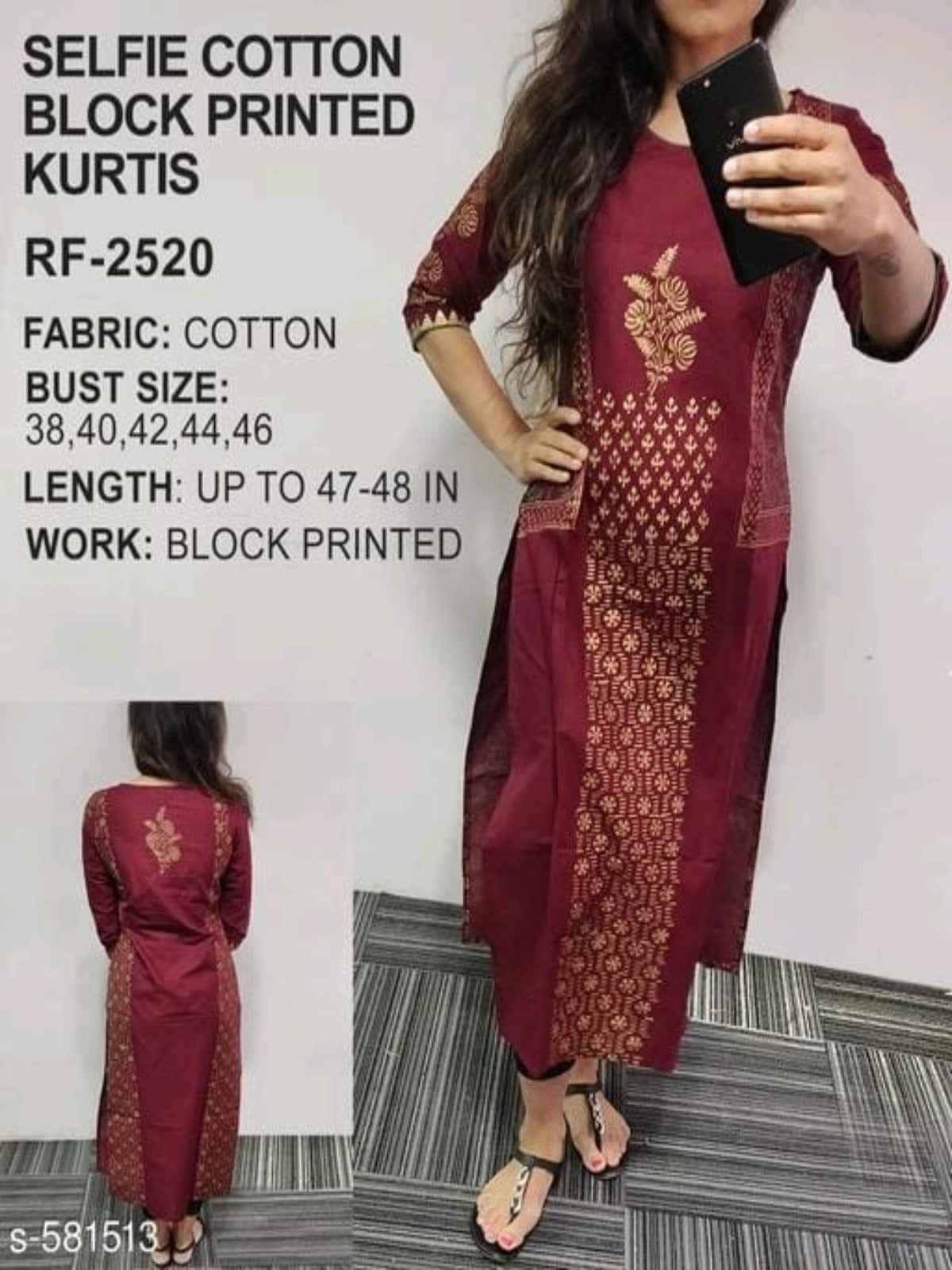 Women Motif Printed Cotton Kurti