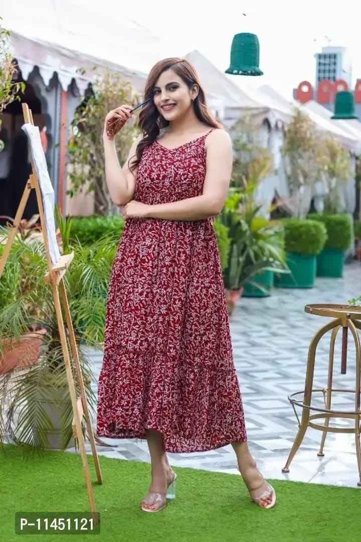 Women Stylish Printed Maxi Dress