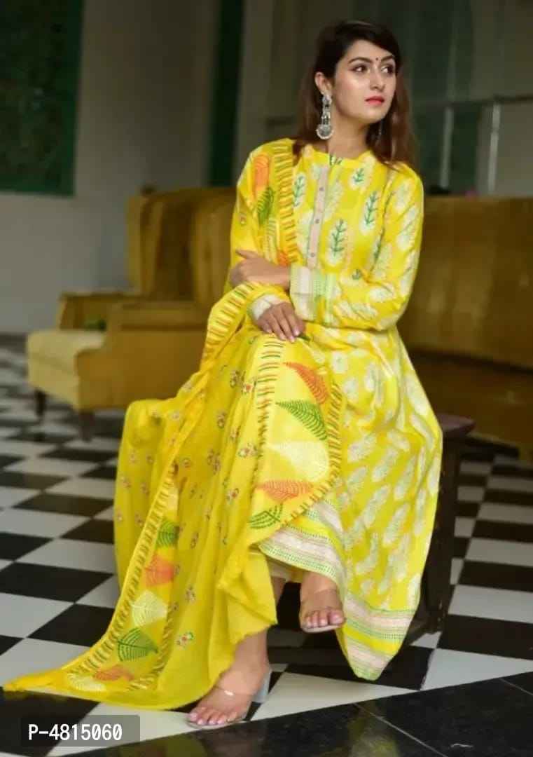 Womens Rayon Handwork Kurta with Beautiful Motif and Prints