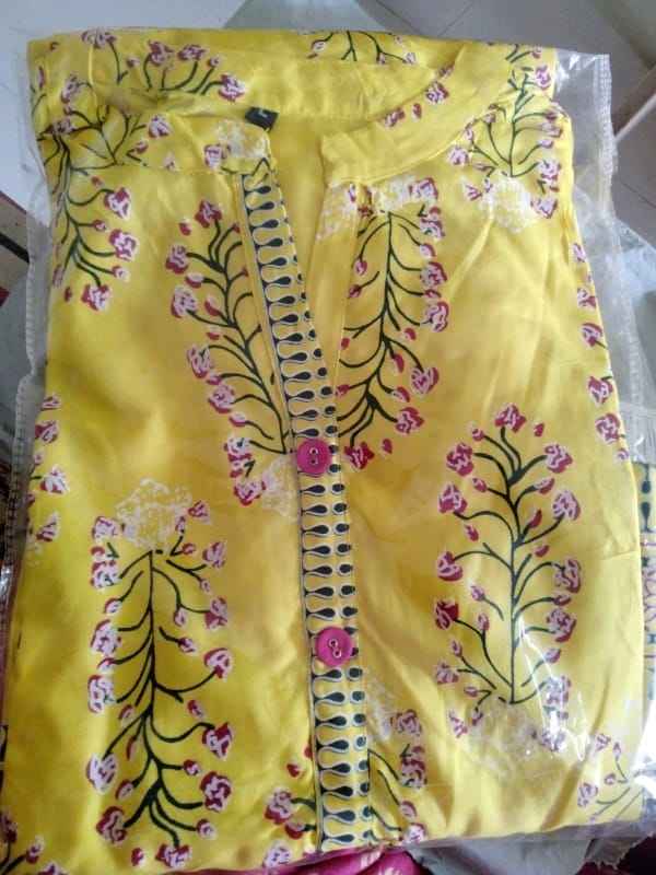 Womens Rayon Handwork Kurta with Beautiful Motif and Prints