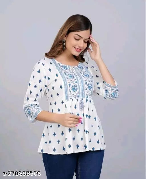 Womens Festival Printed Rayon Top - OrderMeFirst