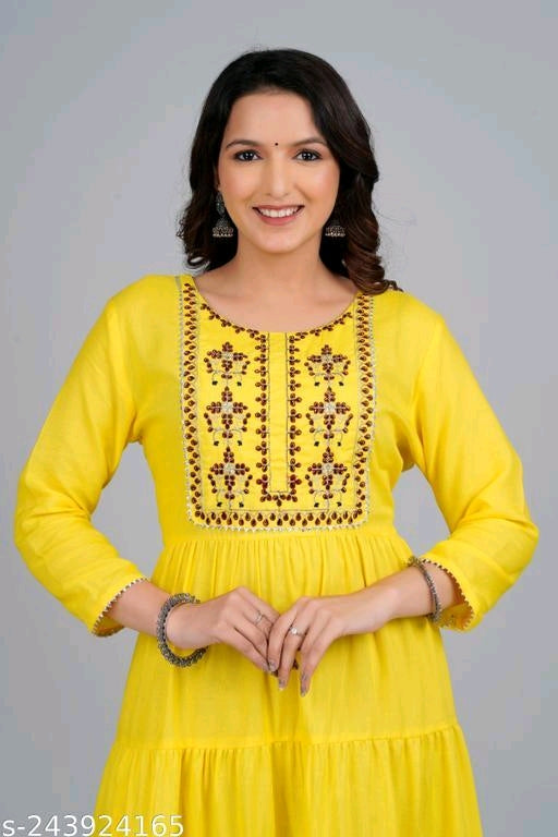 Yellow Embroidered Gowns - OrderMeFirst