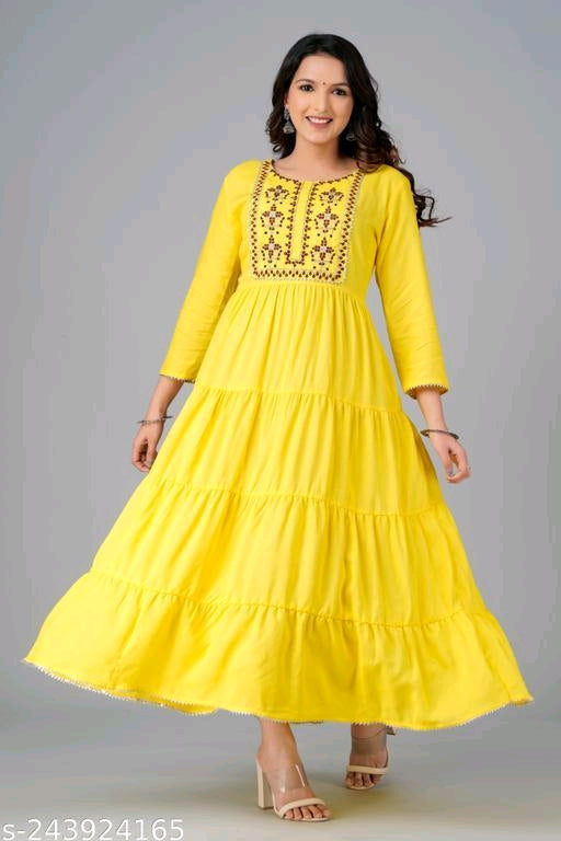 Yellow Embroidered Gowns OrderMeFirst